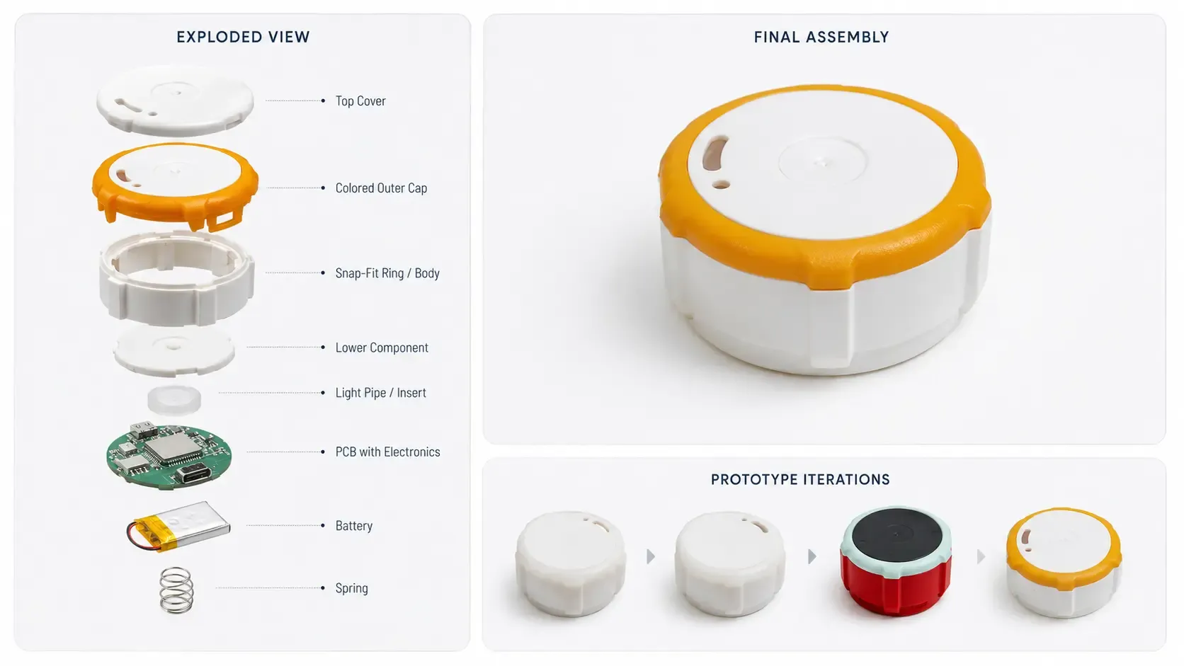Prototype validation — FEA and simulation for pill cap snap-fit enclosure